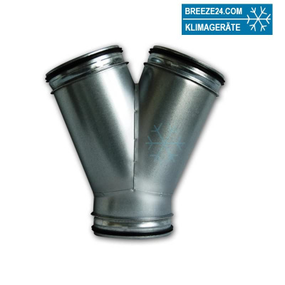 Wickelfalzrohr Hosenstück 45° verzinkt mit Dichtung (DN 080/080 - 800/800 mm)