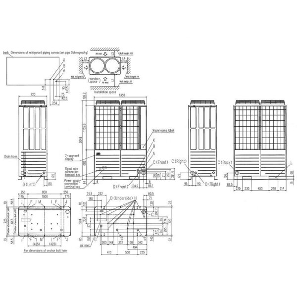Mitsubishi Heavy FDC1360KXE6 VRF-Außengerät 136,0 kW (400V)  für 3 bis 80 Innengeräte